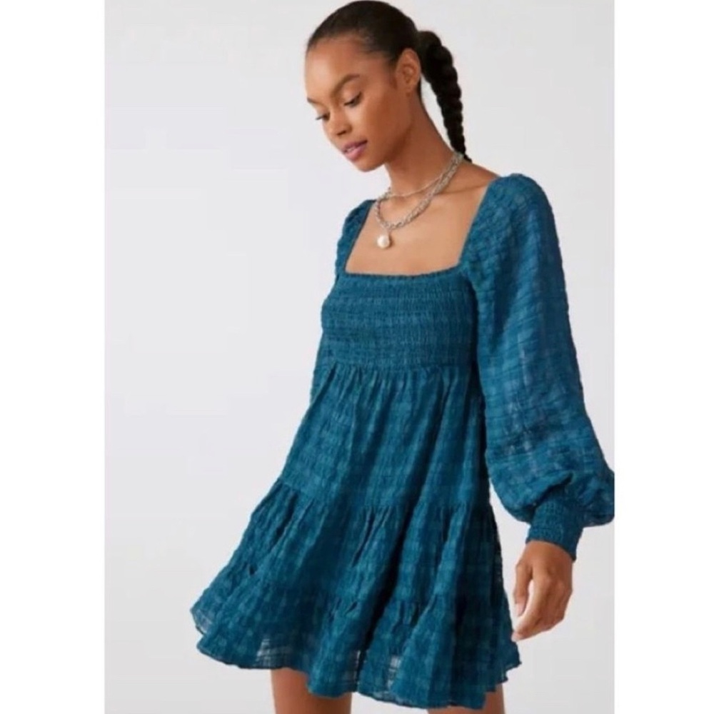 Urban Outfitters River Smocked long sleeve dress